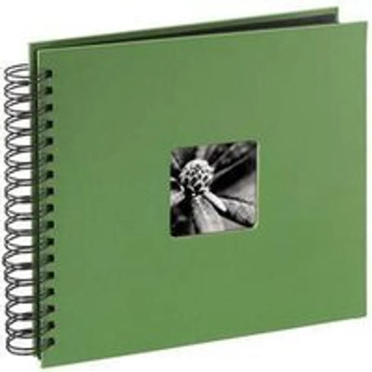 Hama Fotoalbum, 28 x 24 cm, 50 schwarze Seiten, 25 Blatt, mit Ausschnitt für Bildeinschub, Fotobuch apfelgrün - Preisvergleich – Bild 1