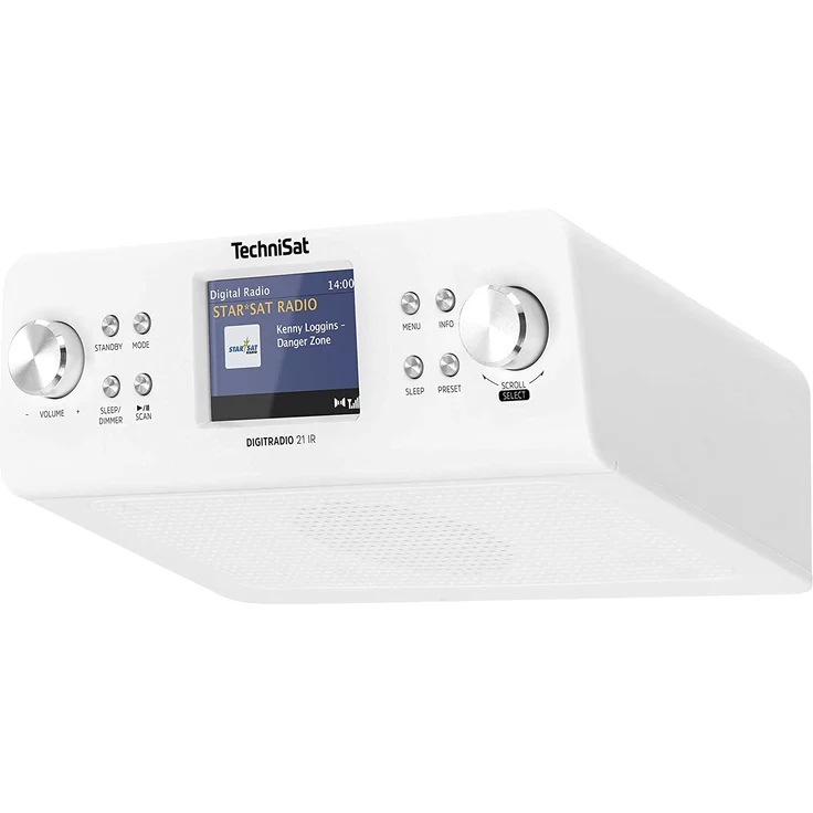 TechniSat DIGITRADIO 21 IR - Unterbaufähiges DAB+/UKW/Internet-Küchenradio mit Bluetooth, 2 W Mono-Lautsprecher, 2,8'' Farbdisplay, Uhr mit Wecker, Farbe: weiß – Bild 1