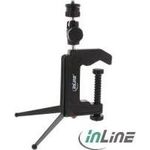 InLine 48009 Tisch-Stativ 190mm mit Schraubzwinge, schwarz mit Kugelkopf