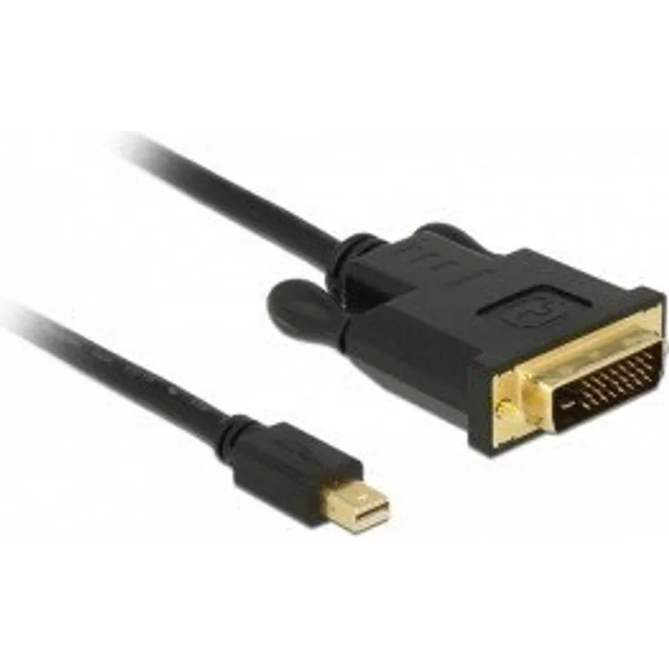DeLOCK - Videokabel - Single Link - Mini DisplayPort (M) bis DVI-D (M) - DisplayPort 1,1 - 2,0m - passiv, Daumenschrauben - Schwarz (83989)