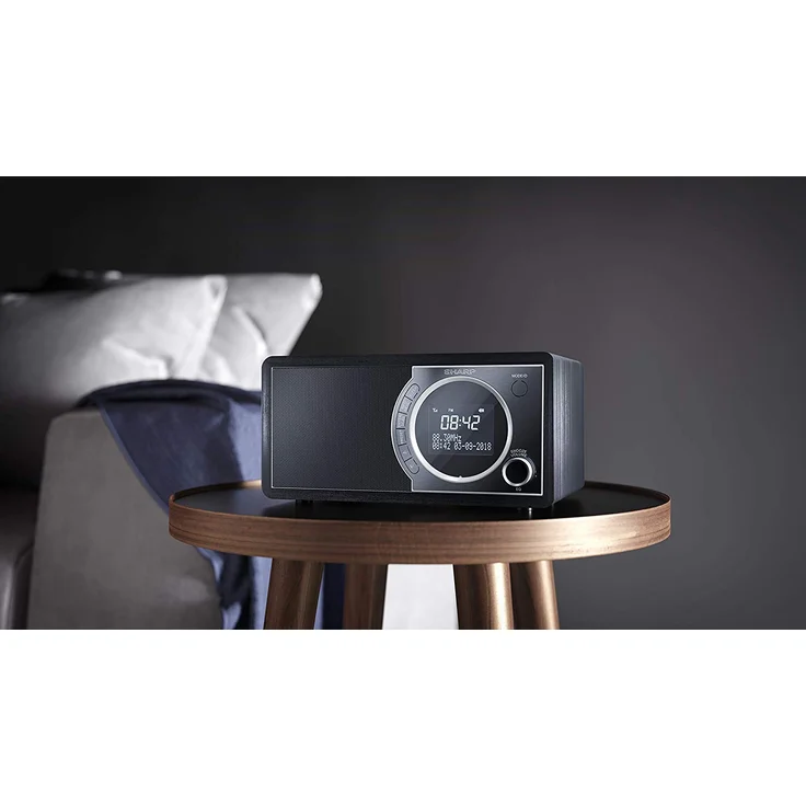 SHARP DR-450 (BK) DAB, DAB+ Digitalradio, Bluetooth, FM Radio, Alarm--Schlaf und Snooze-Funktion, Holzoptik, Schwarz – Bild 5
