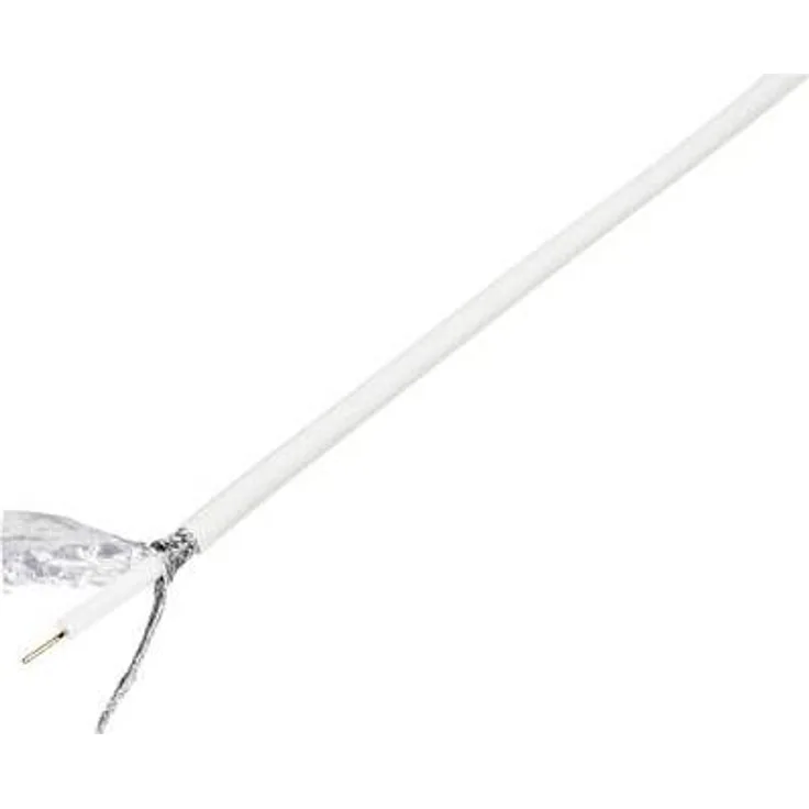 TRU COMPONENTS Koaxialkabel Außen-Durchmesser: 6.60 mm RG6 /U 75 120 dB Weiß 1567363 50 m (1567363)