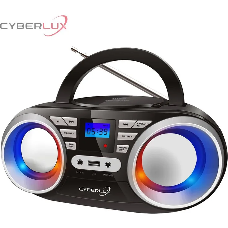 Cyberlux CD-Player tragbares Kinder Radio Schwarz/Silber