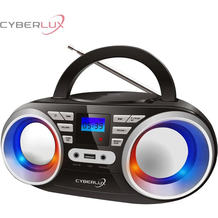 Cyberlux CD-Player tragbares Kinder Radio Schwarz/Silber