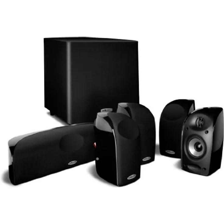 Polk Audio TL1600 5.1 Lautsprecher-System mit Subwoofer, schwarz Subwoofer - 50 Watt - schwarz