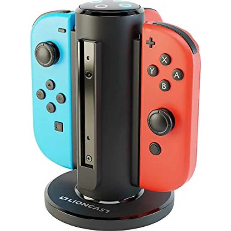 Lioncast Joy-Con Quad-Charger für Nintendo Switch, Controller Ladestation mit stabilem Stand, LED-Ladeanzeige