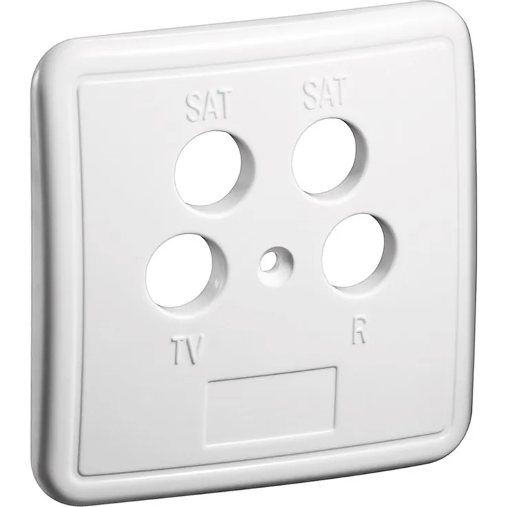 Goobay 67052 Vier Loch Abdeckung für Antennendosen, mit Schraube