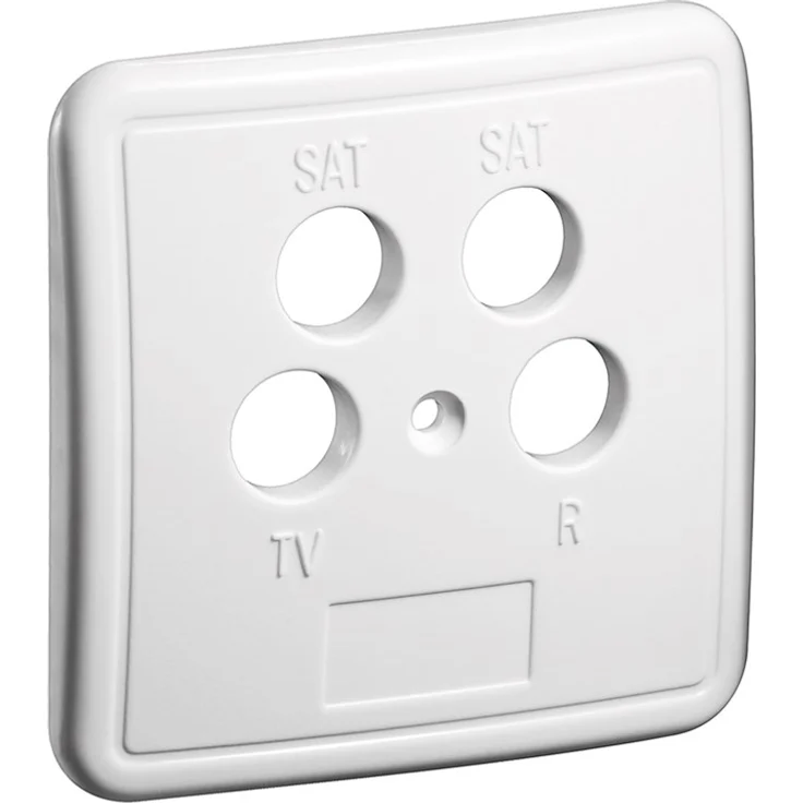 Goobay 67052 Vier Loch Abdeckung für Antennendosen, mit Schraube