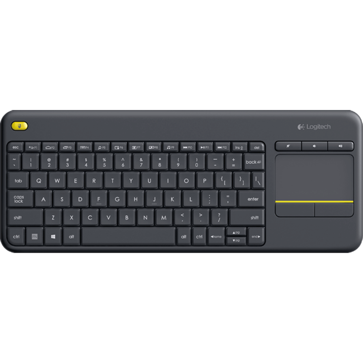 Logitech Wireless Touch Keyboard K400 Plus - Tastatur - kabellos - 2.4 GHz - Deutsch QWERTZ - Schwarz (920-007127)