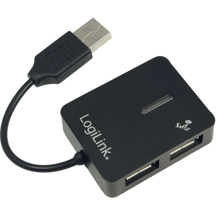 USB 2.0 Hub Smile 4-Port - Hub - 4 x Hi-Speed USB, Schwarz, UA-0139 – Bild 1