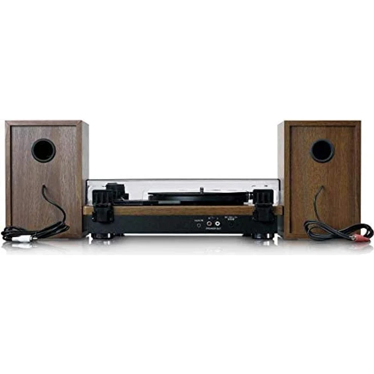 Lenco LS-100 - Hi-Fi Plattenspieler mit Bluetooth 5.0 - Externe Lautsprecher - 2 x 10 Watt RMS - Riemenantrieb - Auto-Stopp - Holz – Bild 2