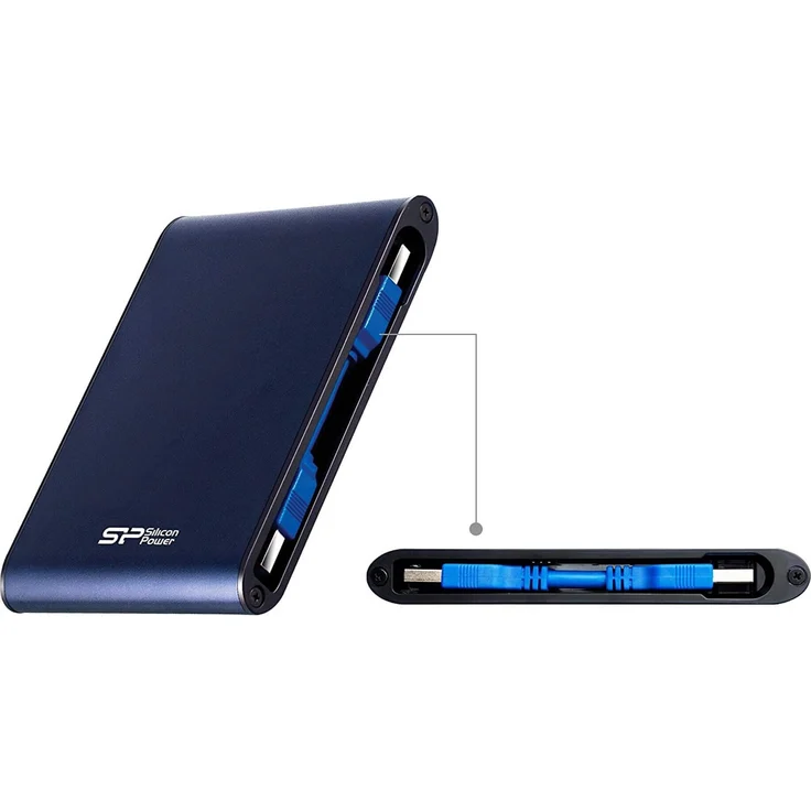 SILICON POWER Armor A80 - Festplatte - 1 TB - extern (tragbar) - 2.5 Zoll (6.4 cm) - USB 3.0 - Blau (SP010TBPHDA80S3B) – Bild 5