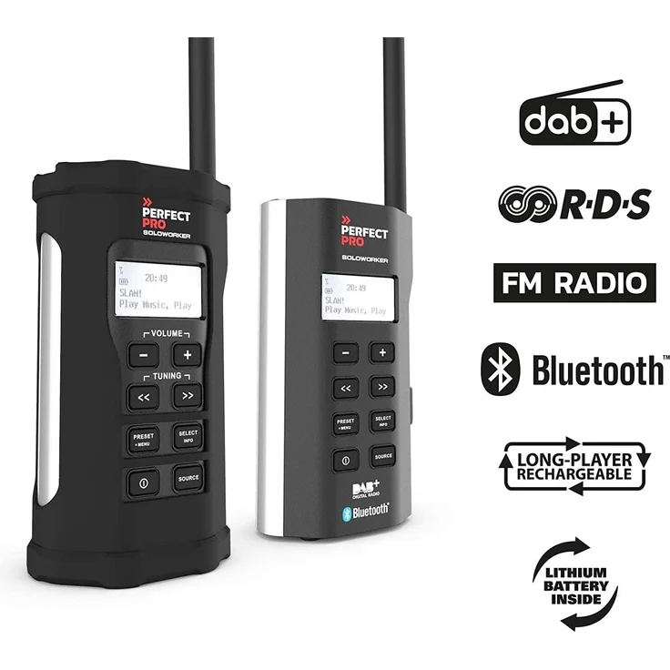 PerfectPro SOLOWORKER Baustellenradio mit Bluetooth, geeignet für Outdoor, schwarz – Bild 4