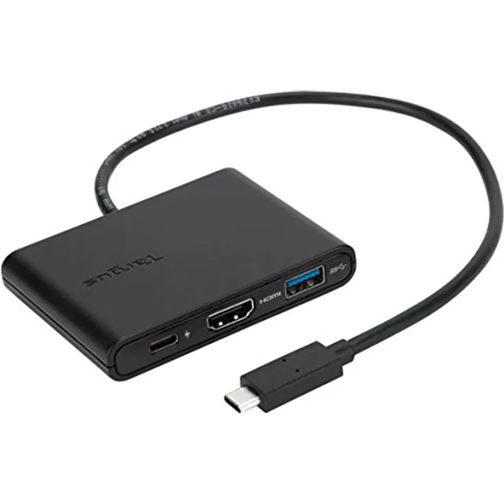 Targus ACA929EU USB-C an HDMI-USB-C-USB-A-Adapter mit Stromversorgung - Schwarz