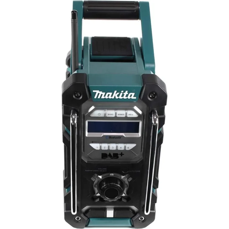 Makita DMR 112 T1 7,2 - 18V Bluetooth DAB+ + 1x 5,0Ah Akku - ohne Ladegerät Baustellenradio mit Bluetooth, geeignet für Outdoor, spritzwassergeschützt, blau – Bild 2