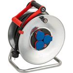 Brennenstuhl Garant S IP44 Kabeltrommel (40m Kabel in schwarz, aus Stahlblech, für den ständigen Einsatz im Außenbereich, Made in Germany) silber