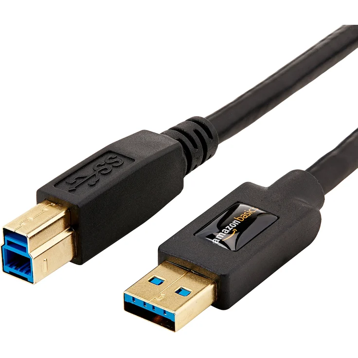 AmazonBasics HL-002571 USB-3.0-Kabel, USB-A-auf-USB-B, 2,7 m, Schwarz – Bild 1
