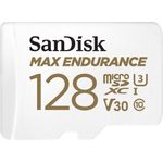 SanDisk MAX ENDURAN microSD-Karte 128GB (lange Lebensdauer, bis zu 120.000 tunden aufnehmen, Full-HD, temperatur- und stoßfest, wasserresistent)