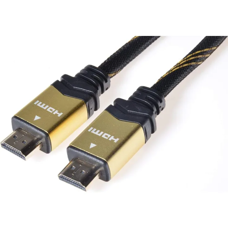 PremiumCord Gold 4K High Speed ??HDMI + Ethernet Kabel 3 m, Kompatibel mit Video 4K 2160p, FULL HD 1080p, Deep Color, 3D, ARC, HDR, 10,2Gbps, vergoldete Anschlüsse, schwarz-gold kphdmet3