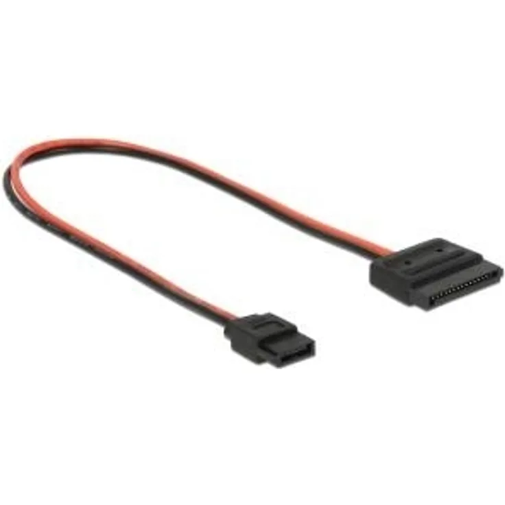 DeLock Kabel Power 2 Pin Buchse > 1 x SATA 15 Pin Buchse (5 V) Metallclip 20 cm