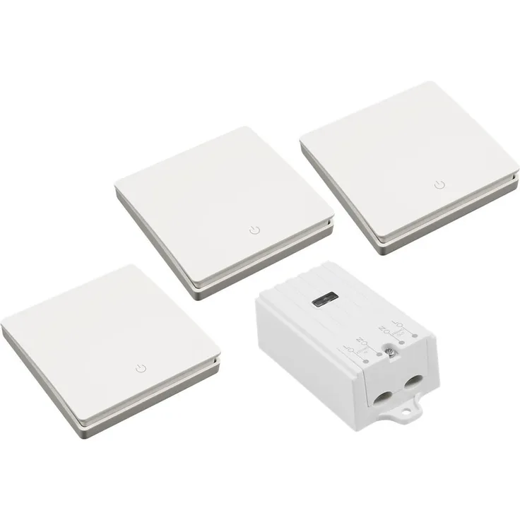 Funk-Schalter Set McPower Kinetic Empfänger + 3x Wandtaster max. 2300W