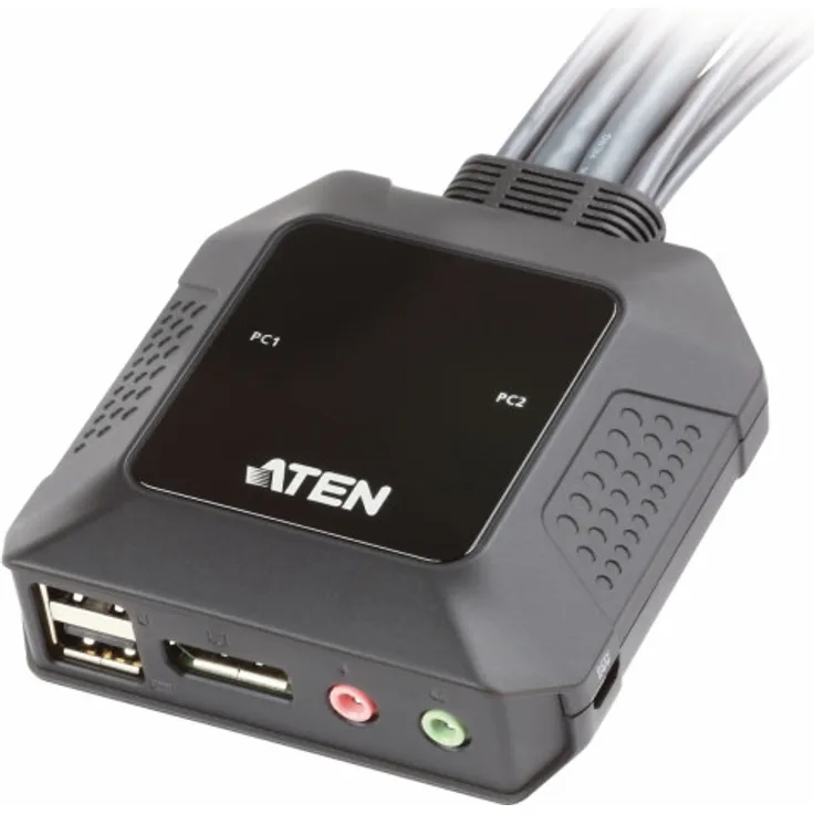 ATEN CS22DP 2-Port USB DisplayPort KVM Switch schwarz
