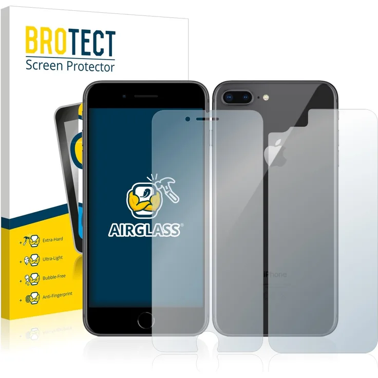 BROTECT AirGlass Flexible Glasfolie für Apple iPhone 8 (Vorder + Rückseite) Panzerglasfolie Schutzfolie Glas Folie – Klar, Extrahart