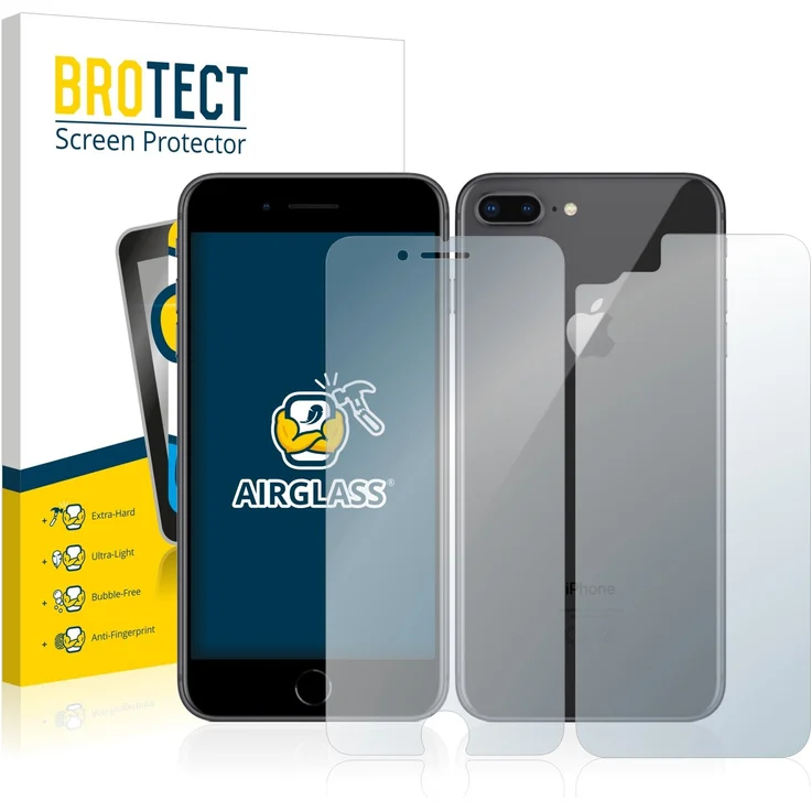 BROTECT AirGlass Flexible Glasfolie für Apple iPhone 8 (Vorder + Rückseite) Panzerglasfolie Schutzfolie Glas Folie – Klar, Extrahart