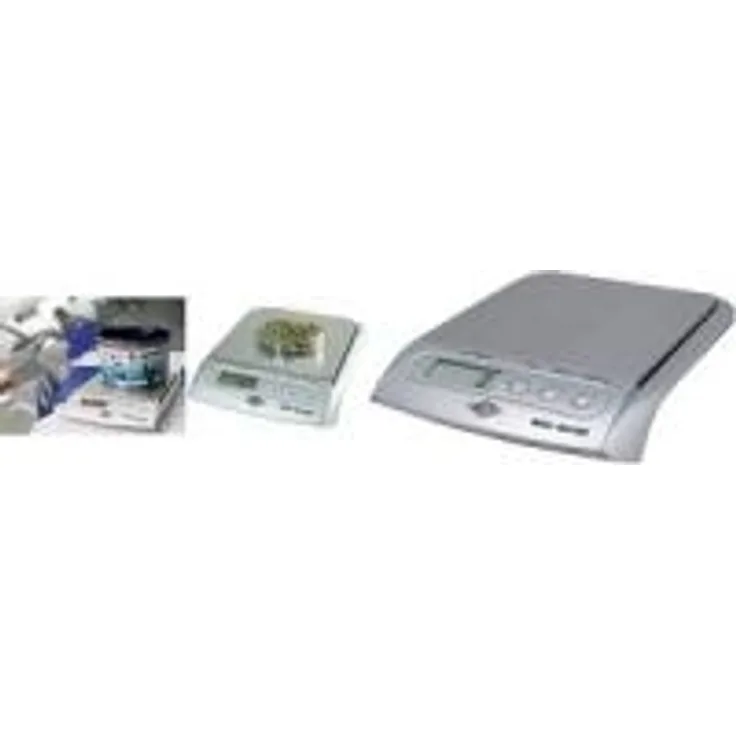 Wedo 485154 Elektronische Universalwaage Optimo Steel 5000 (mit Wiegeteller, aus rostfreiem Edelstahl, 5000g-1g) silber