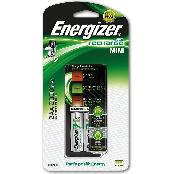 Energizer E300701300 Akku-Ladegerät, 2000mAh, 1 Stück schwarz