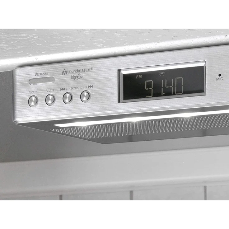 Soundmaster UR2045SI Unterbauradio mit Bluetooth, LCD-Display, silber – Bild 3