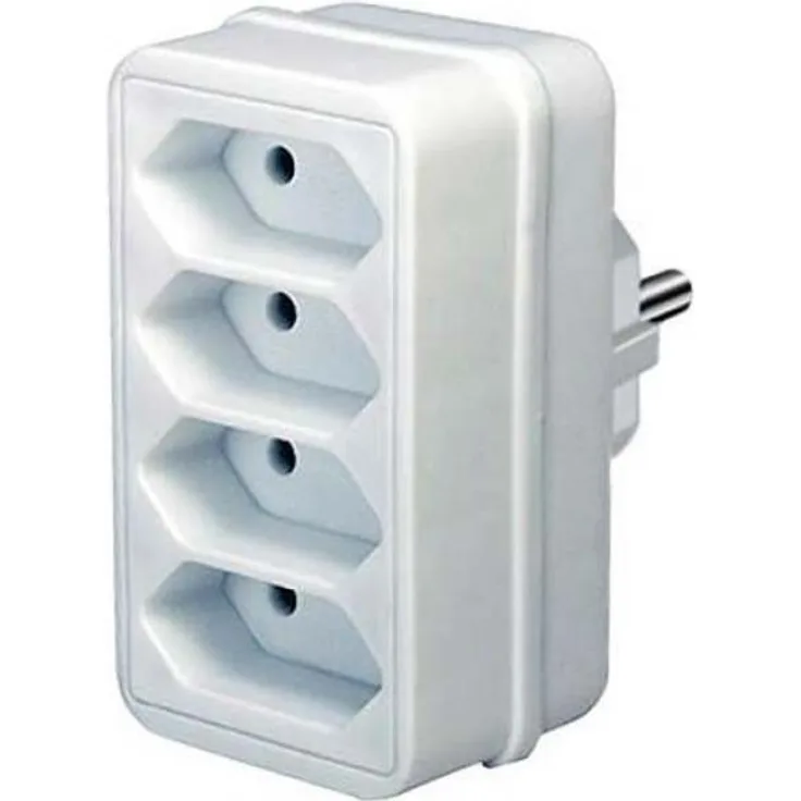 Brennenstuhl Mehrfachsteckdose (Steckdosenadapter 4-fach Eurosteckdose mit erhöhtem Berührungsschutz) weiß