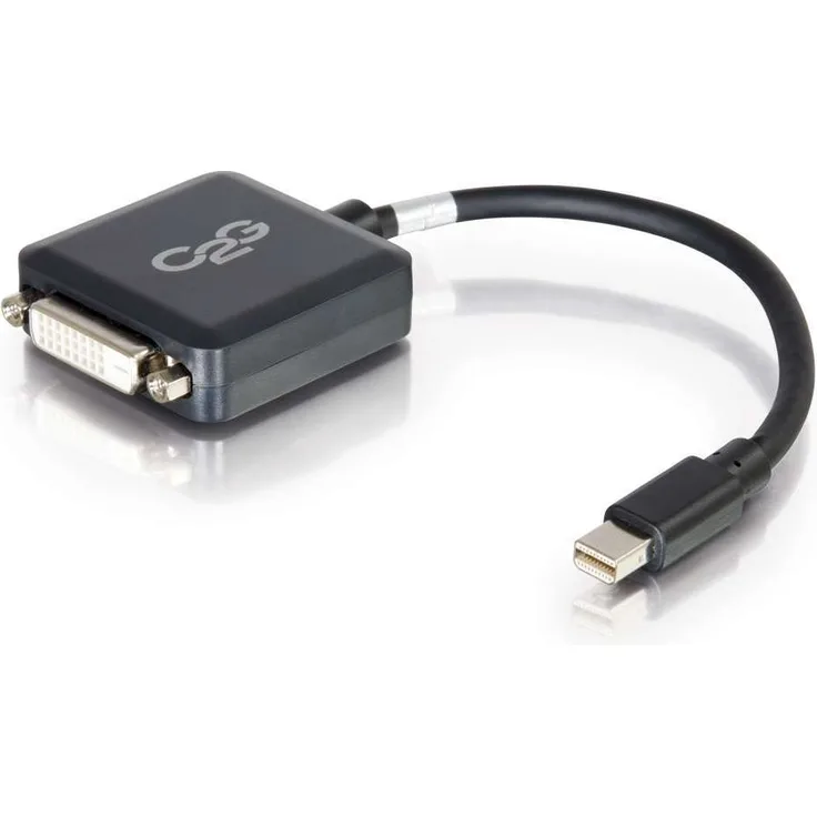 C2G 20 cm Mini DisplayPort Stecker auf Single Link DVI-D weiblich Adapter Konverter  Schwarz Schwarz Schwarz
