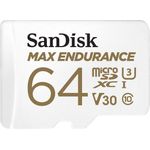 SanDisk MAX ENDURAN microSD-Karte 64GB (lange Lebensdauer, bis zu 120.000 tunden aufnehmen, Full-HD, temperatur- und stoßfest, wasserresistent)