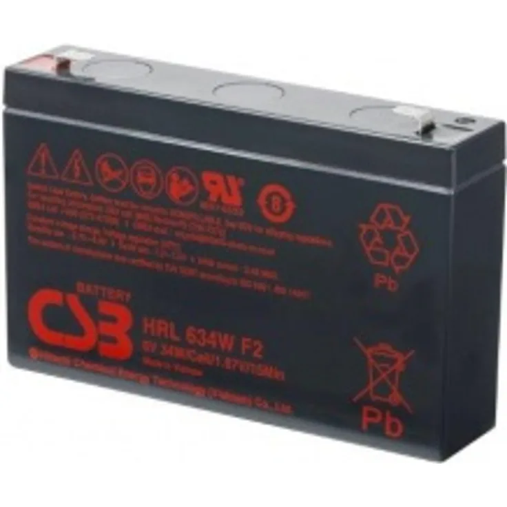 CSB-HRL634W 6 Volt AGM Bleiakku 5,6Ah - 34Wh, 151x34x98,3mm Faston 6,3mm Hochstr