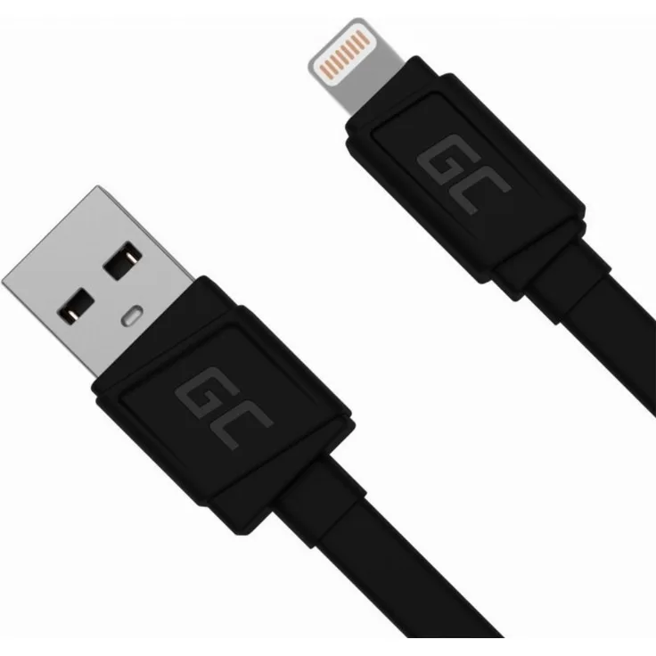 Green Cell Kab USB > Lightning 0,25 m Black, Ladekabel/Datenkabel, schwarz