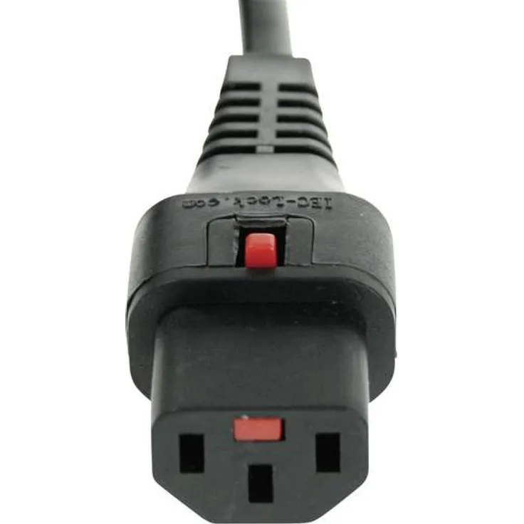 Kash Kaltgeräte-Anschlusskabel Kaltgeräte-Buchse C13 - Schutzkontakt-Winkelstecker Schwarz 3.00m 1St.