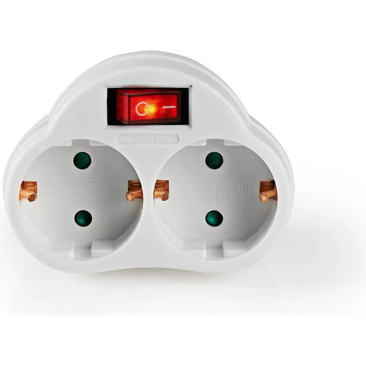 Nedis Splitter für Steckdose | 2-fach | Ein-Aus | Weiß