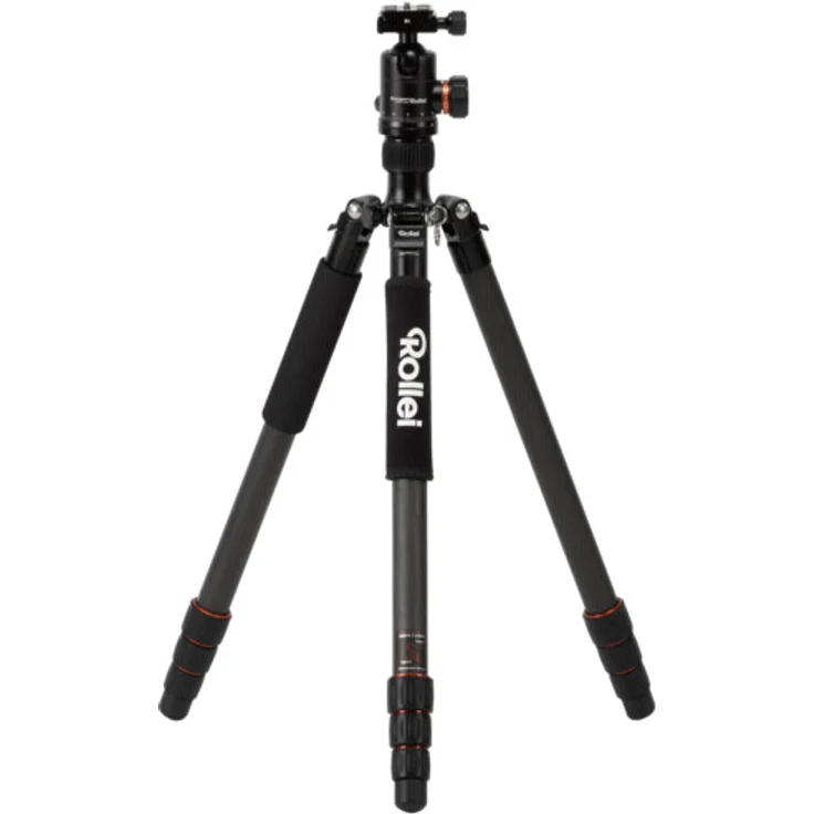 Rollei C6i Carbon kompaktes, leichtes Fotostativ aus Carbon, 3in1-Stativ, verwendbar als Dreibeinstativ, Makrostativ und Monopod, Arca Swiss kompatibel, inkl Kugelkopf, Spikes u Stativtasche-Schwarz – Bild 1