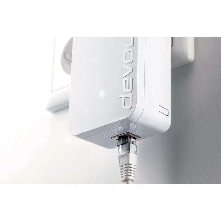 devolo dLAN 1200+ Powerline (1200 Mbit-s Netzwerk über die Steckdose, 1x LAN Port, 1x Powerline Adapter, integrierte Steckdose, PLC Netzwerkadapter) weiß – Bild 4