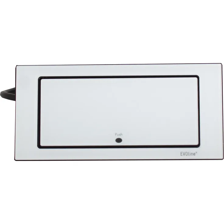 Schulte 1592 7100 1800 EVOline Backflip, 2 Schukosteckdosen, 1 STK. USB-Charger, Glas weiß, 5 V