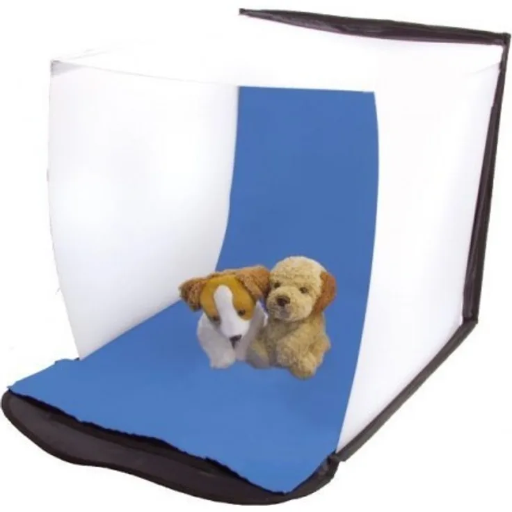 DÖRR Lichtzelt-Aufnahmebox schwarz-weiß PBF-45 45x45 cm inkl. blauer Hintergrund, Integrierte Transporttasche