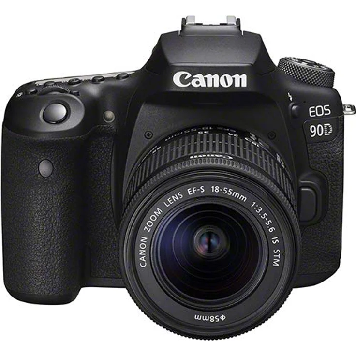 Canon EOS 90D Spiegelreflexkamera (32,5 MP, 7,7 cm (3 Zoll) Vari-Angle Touch LCD Display, APS-C Sensor, 4K, Full-HD, WLAN, Bluetooth) Gehäuse mit Objektiv EF-S 18-55mm F-3.5-5.6 IS STM schwarz – Bild 3
