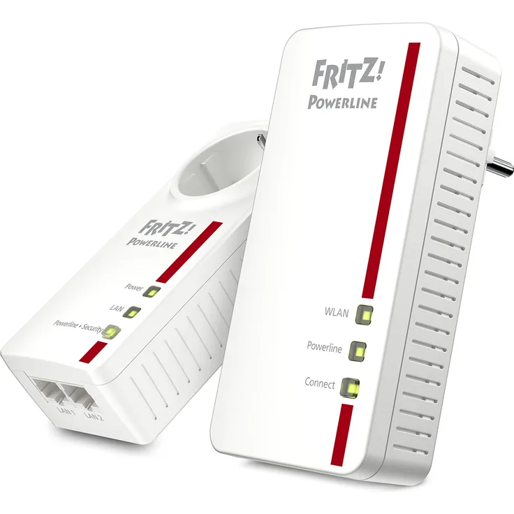 AVM Fritz Powerline 1260E-1220E WLAN Set (WLAN-Access Point, ideal für Media-Streaming oder NAS-Anbindungen, 1,200 MBit-s, internationale Version) weiß