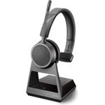 Poly Bluetooth-Mono-Headset Voyager 4210 Office, USB-A Stecker an der Basis, SoundGuard, Mikrofonarm, Dynamische Stummschaltung, Skype for Business, Schwarz