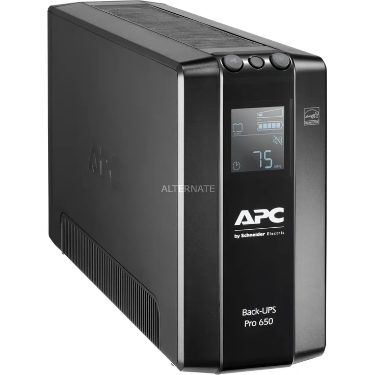 APC by Schneider Electric Back UPS PRO - BR650MI - UPS 650VA Leistung - MI modell (6 IEC Outlets, IEC - Kaltgeräte Ausgänge, LCD interface, 1GB Dataline protection)