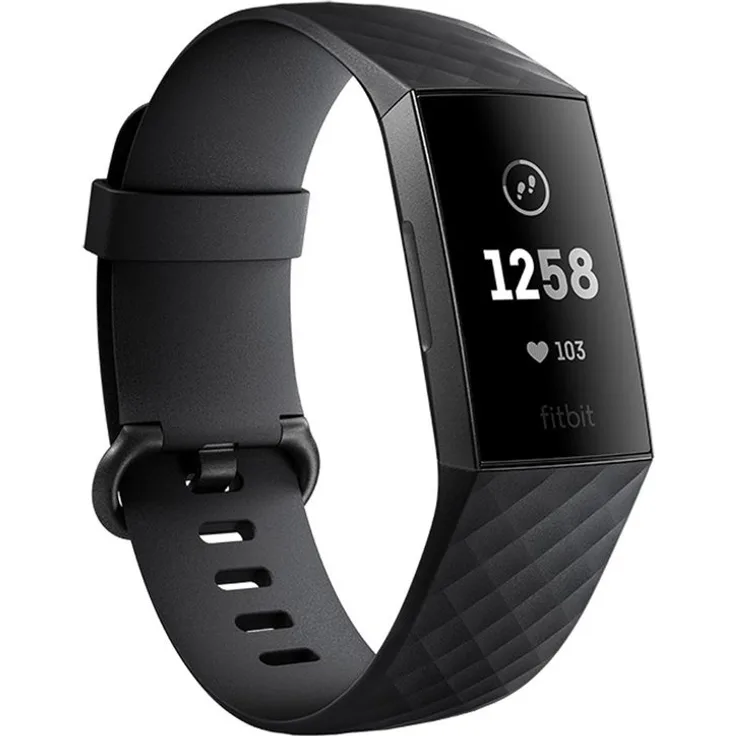 Fitbit Charge 3 Fitness-Tracker Unisex, Einheitsgröße, Aluminiumgehäuse, Aluminium-Graphitgrey