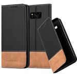 cadorabo Hülle für Samsung Galaxy S8 PLUS in SCHWARZ BRAUN Handyhülle mit Magnetverschluss, Standfunktion und Kartenfach Case Cover Schutzhülle Etui Tasche Book Klapp Style