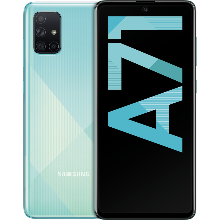 Samsung Galaxy A71 Smartphone 17cm (6,7 Zoll) SAMOLED-Display, 128GB interner Speicher, Nano-SIM, Android, Prism Crush Blue - Preisvergleich – Bild 1