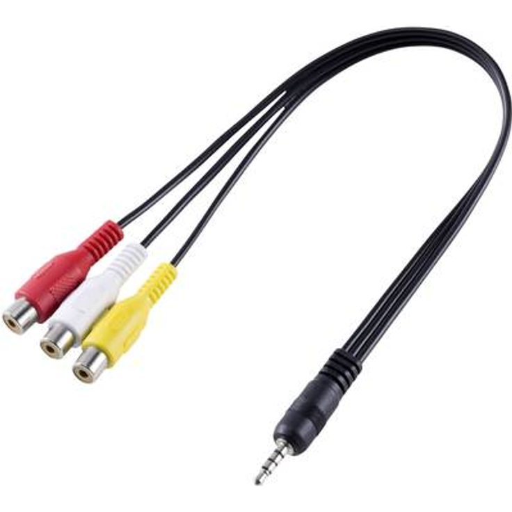 SpeaKa Professional AV Audio, Video Adapter [1x Klinkenstecker 3.5 mm - 3x Cinch-Buchse] Black (SP-8433716)